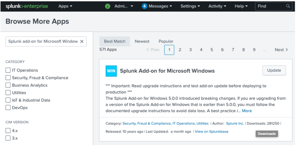Splunk Add-on for Microsoft Windows