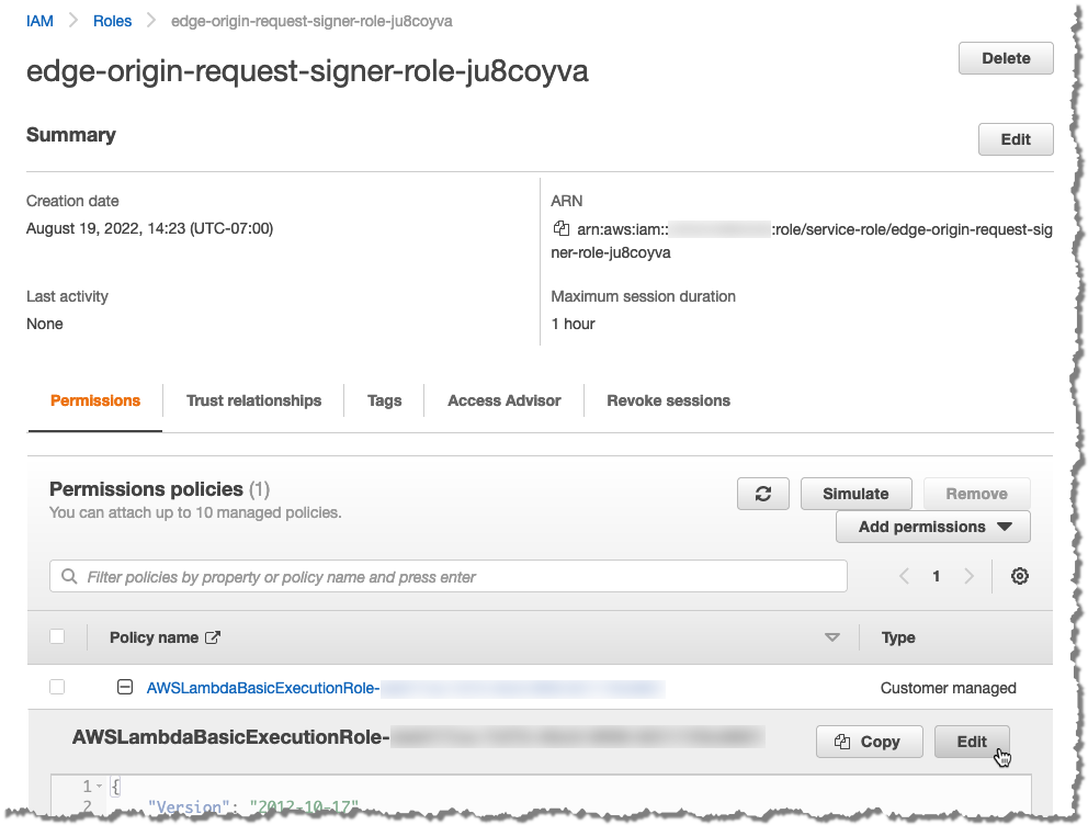 Deploy the code for the Amazon CloudFront Lambda@Edge function in the AWS Lambda console