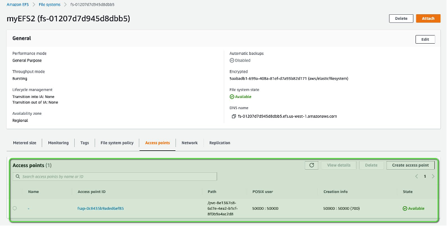 EFS File System Access Point