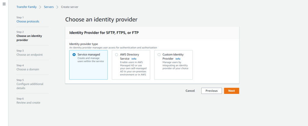 AWS Transfer Family Identity Provider