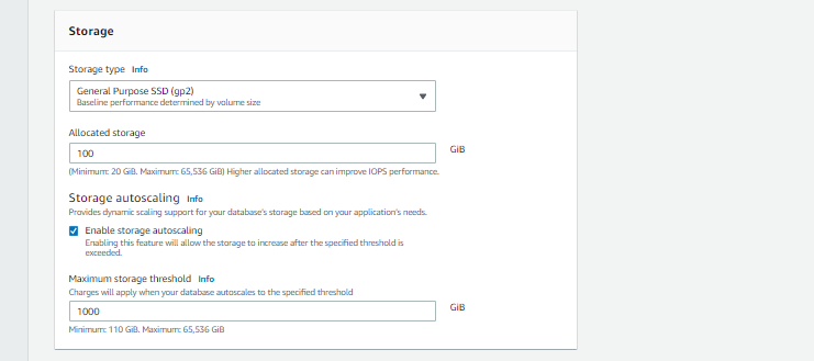 Amazon RDS Storage Requirements