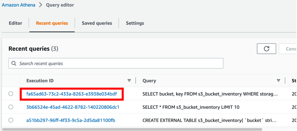 Amazon Athena Query Editor