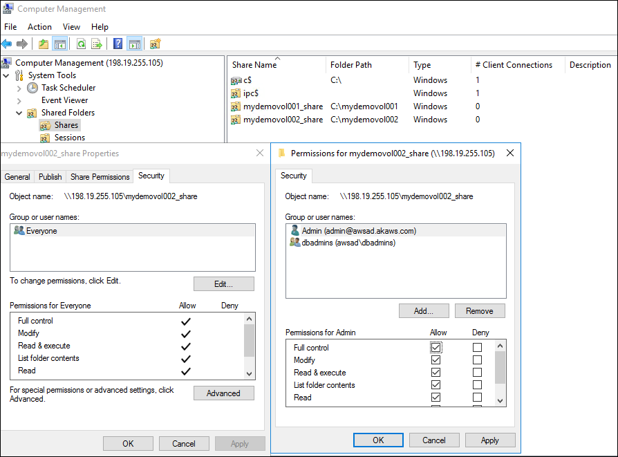 Creating CIFS Share using Windows File Server