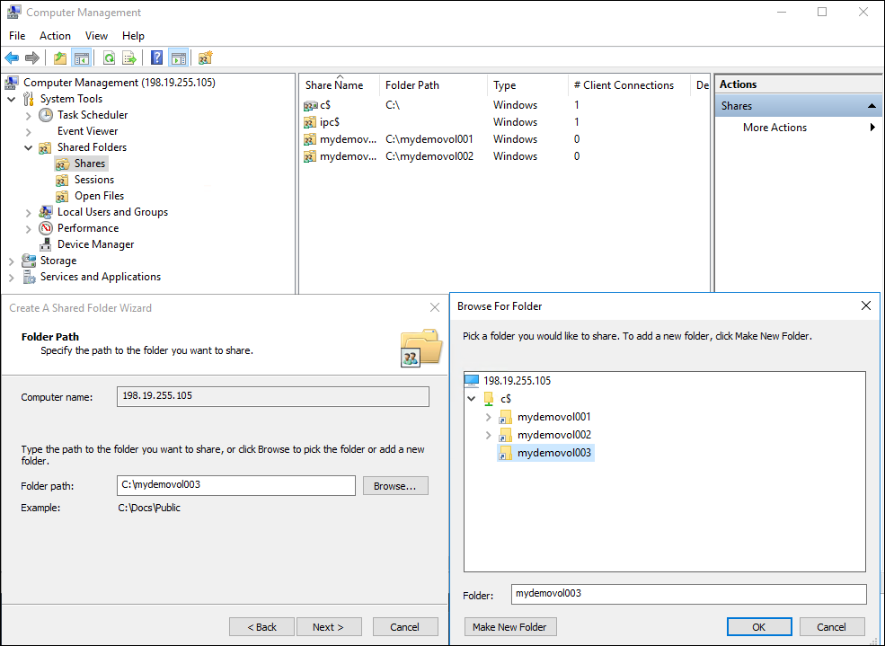Creating CIFS Share using Windows File Server