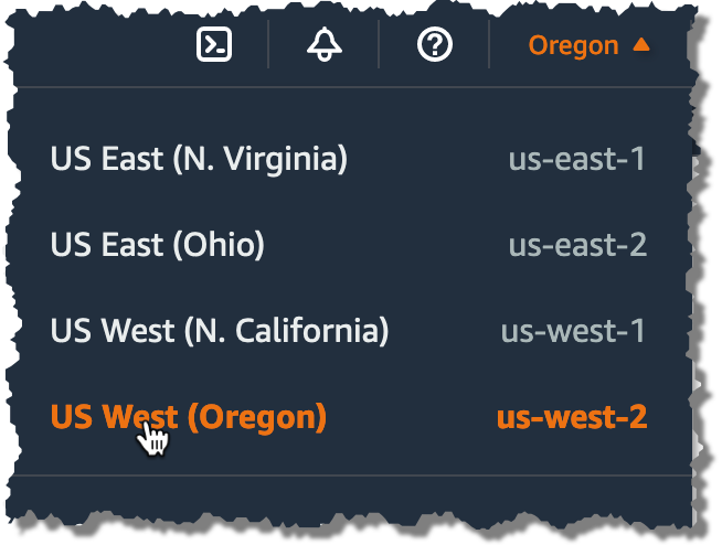 Verify the selected region in the AWS Lambda console is the same as where you created the Amazon S3 bucket