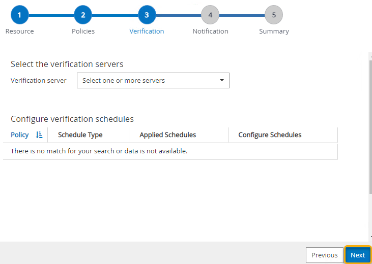 Selecting verification options