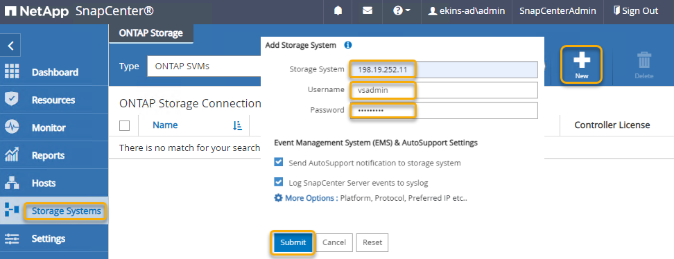Adding the FSx for NetApp ONTAP storage system