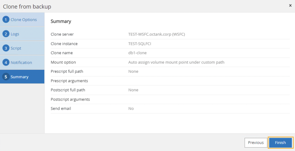 Finishing the clone configuration