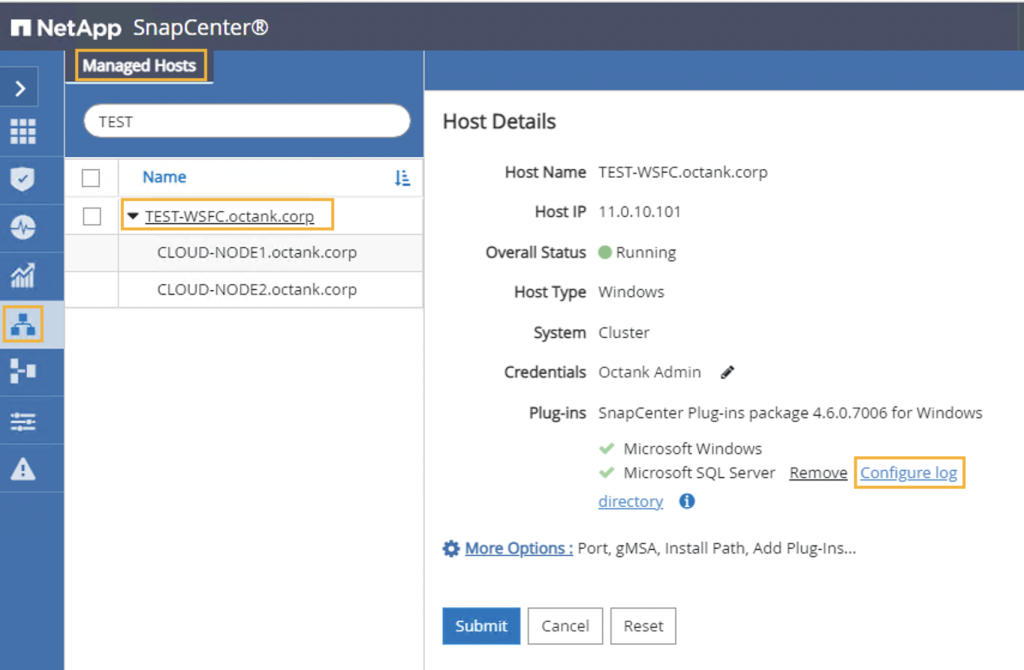 Configuring the log directory