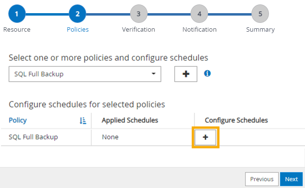 Adding a backup schedule