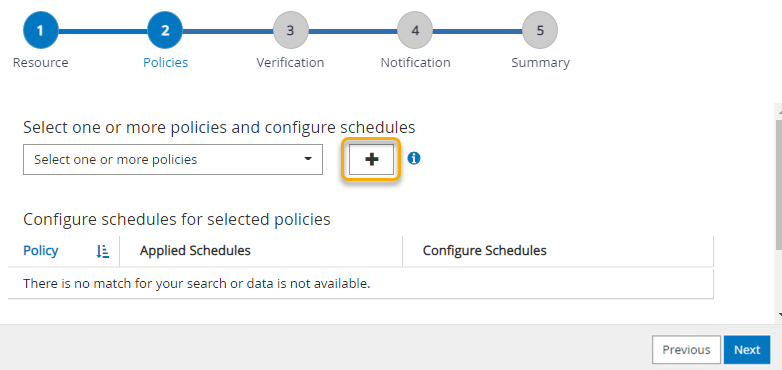 Creating a new backup policy