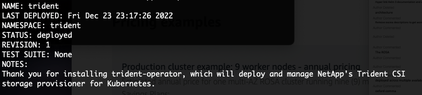 Figure 3 – Trident installation status