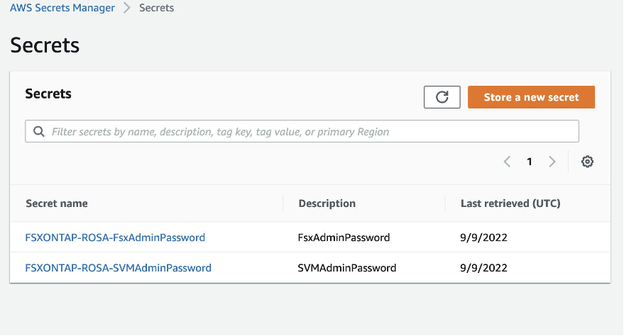Figure 4 – Creating secret file in AWS Secrets Manager Console