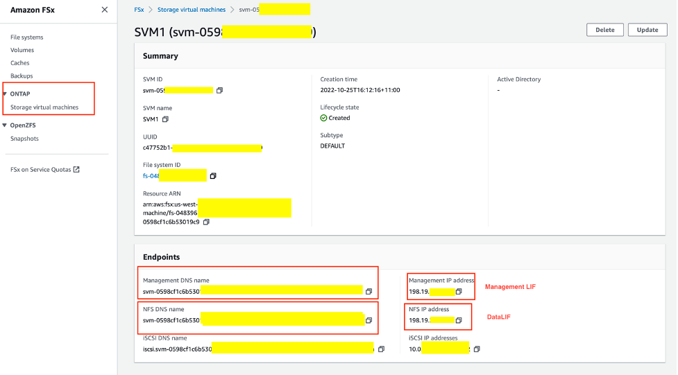 Figure 5 – Management LIF from SVM details page