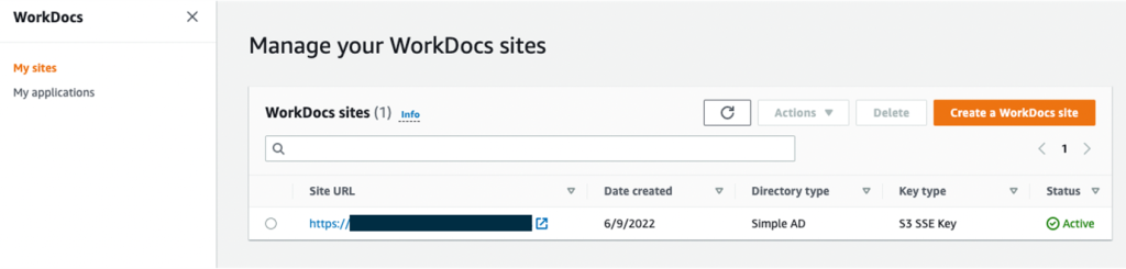 manage your workdocs sites
