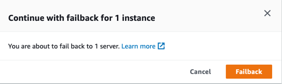 Continue with failback for1 instance