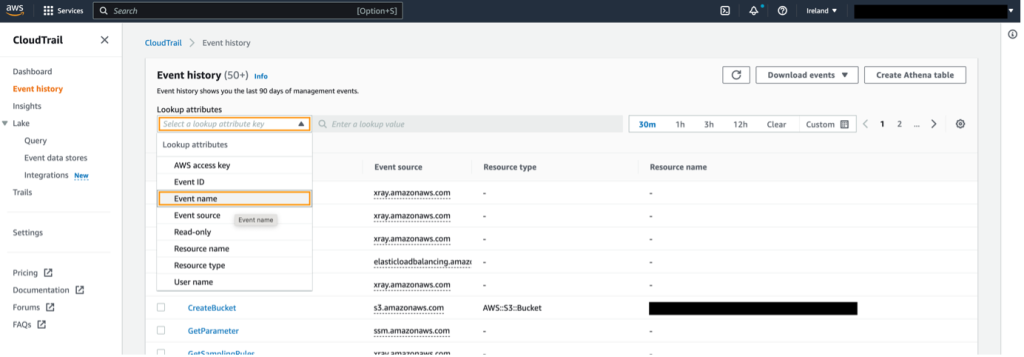 Choose the Event name.