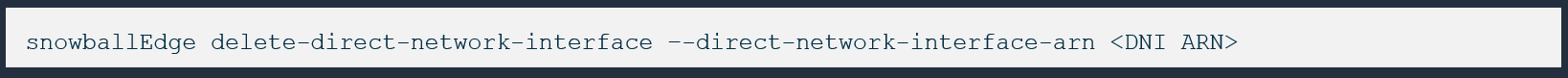 SnowballEdge CLI syntax to delete DNI