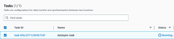 Run your DataSync task image