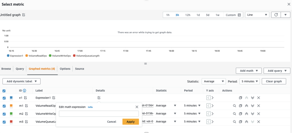 This image shows how to edit the math expression for alarm