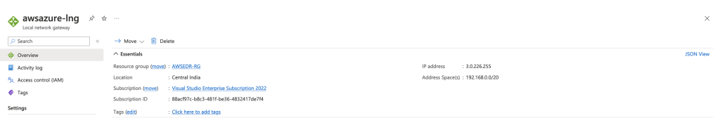 Azure local network gateway