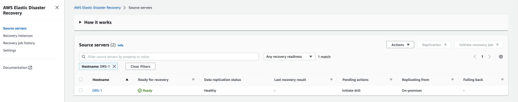 Source server repliaction state - Ready to recovery