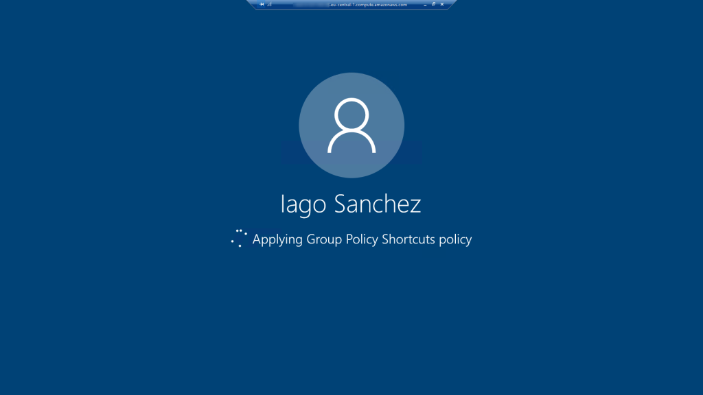 Figure 11. Group Policy Shortcuts policy applying at login