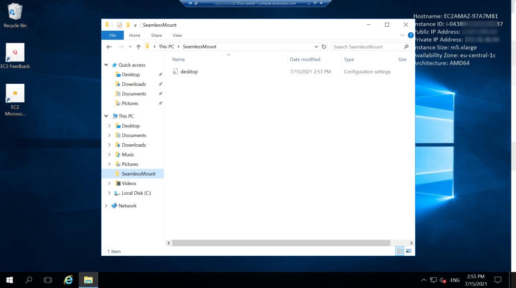 Figure 12. FSx Shared folder result