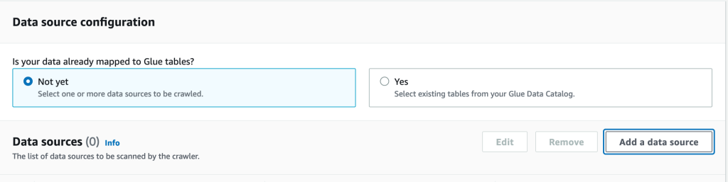Classifier page with option to add data source