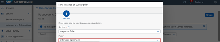 Create a subscription