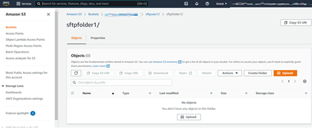 Log in to your AWS account and search for Amazon S3