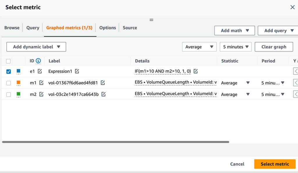 Image that shows custom expression is selected