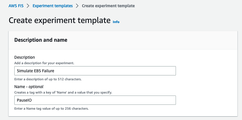 This image shows FIS template pre-requisite section for Description and Name.