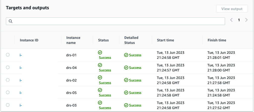 Systems Manager Run Command Tagets and Status
