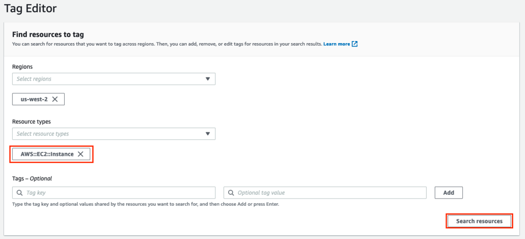 Tag Editor - Find all EC2 resources