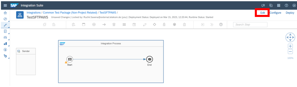 Double-click the SFTP arrow