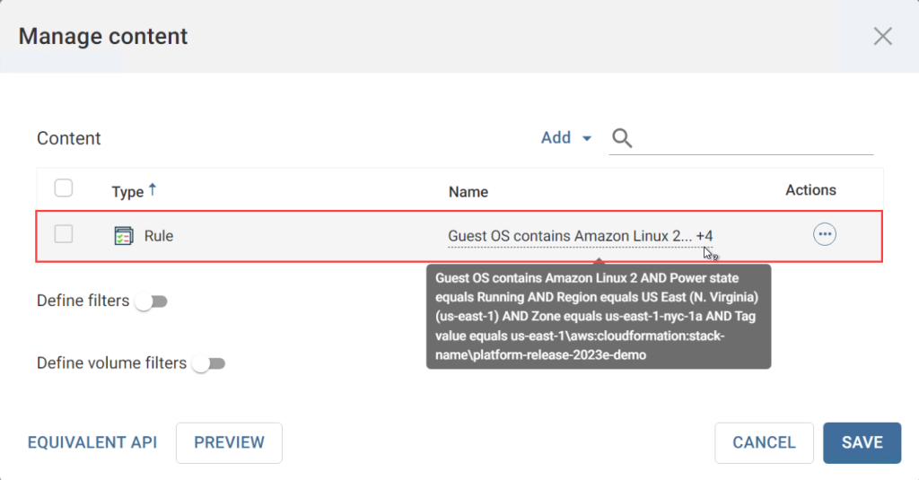 Figure 6 – Creating a Commvault EC2 VM Group using AWS Resource Tags