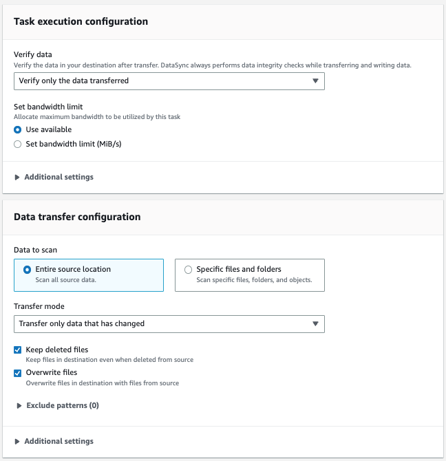 Figure 10: Example configuration for cloudwatch