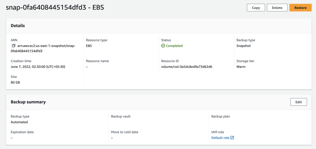 Find a Recovery Point to Copy