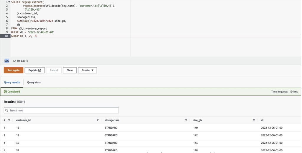 More accurate data from the inventory table with "customer_id", "storage" and "storage_size" columns