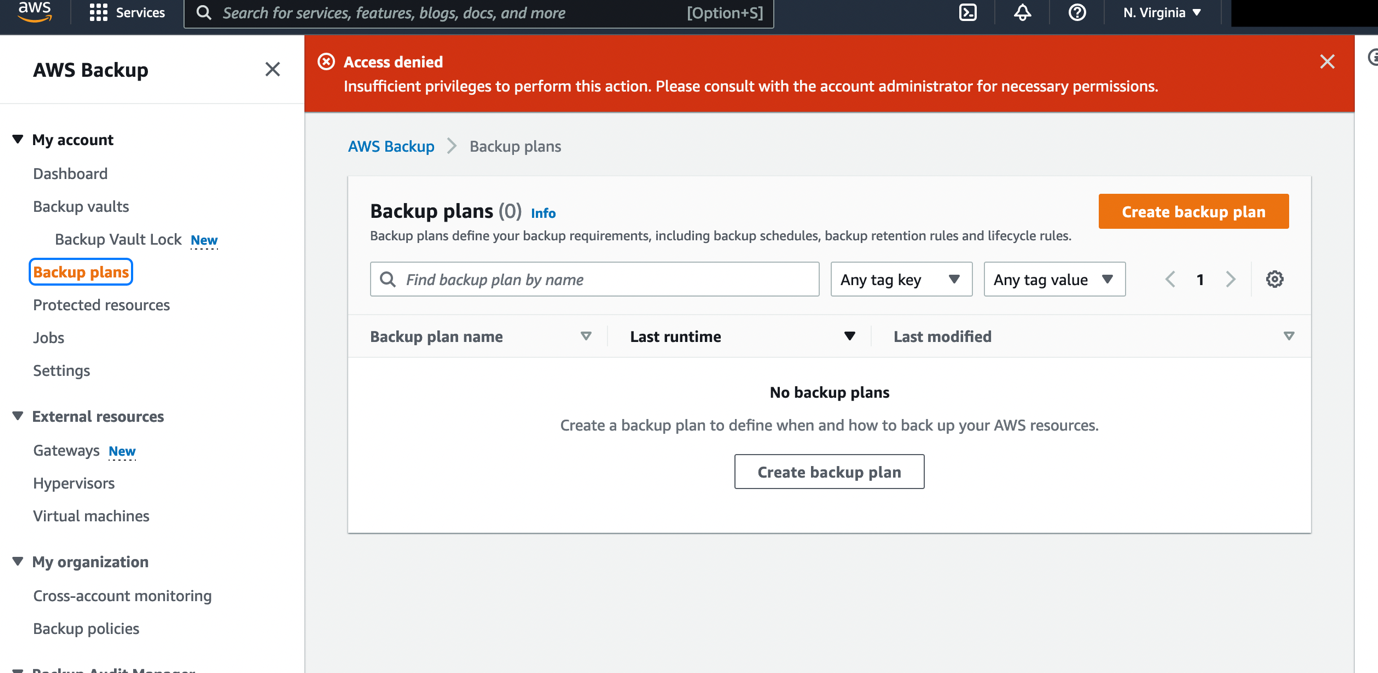 Example of restricted AWS Backup IAM policy