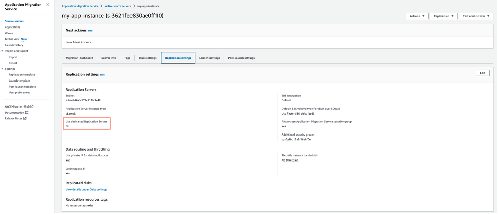 GCP AWS replication settings