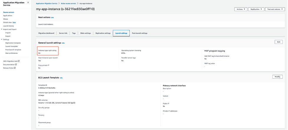 GCP AWS launch settings