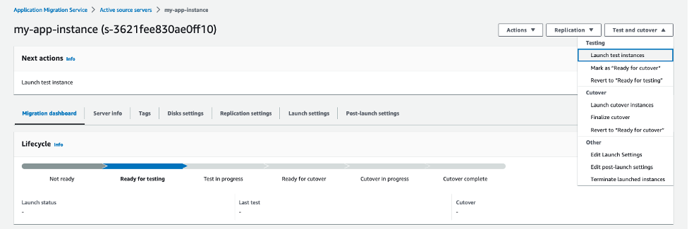 GCP AWS migration dashboard ready for testing