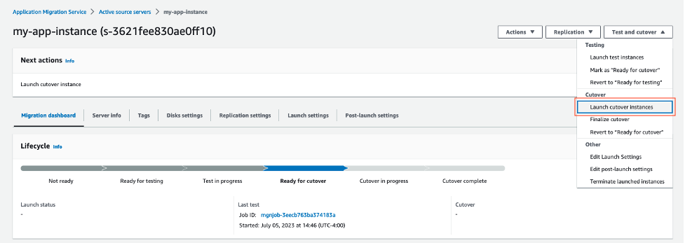 GCP AWS launch cut over