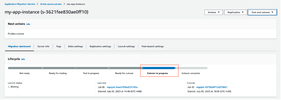 GCP AWS cut over in progress