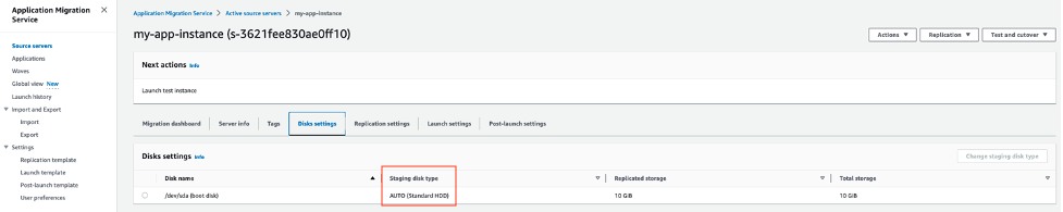 GCP AWS disk settings