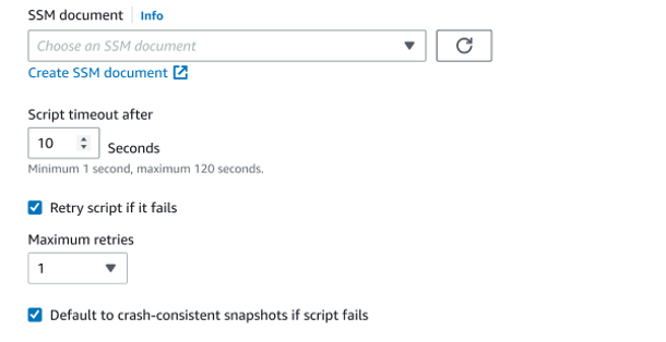 Screenshot showing additional SSM document parameters