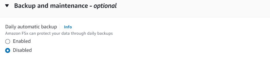 Backup and maintenance