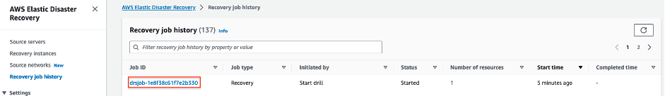 Selecting the latest recovery job